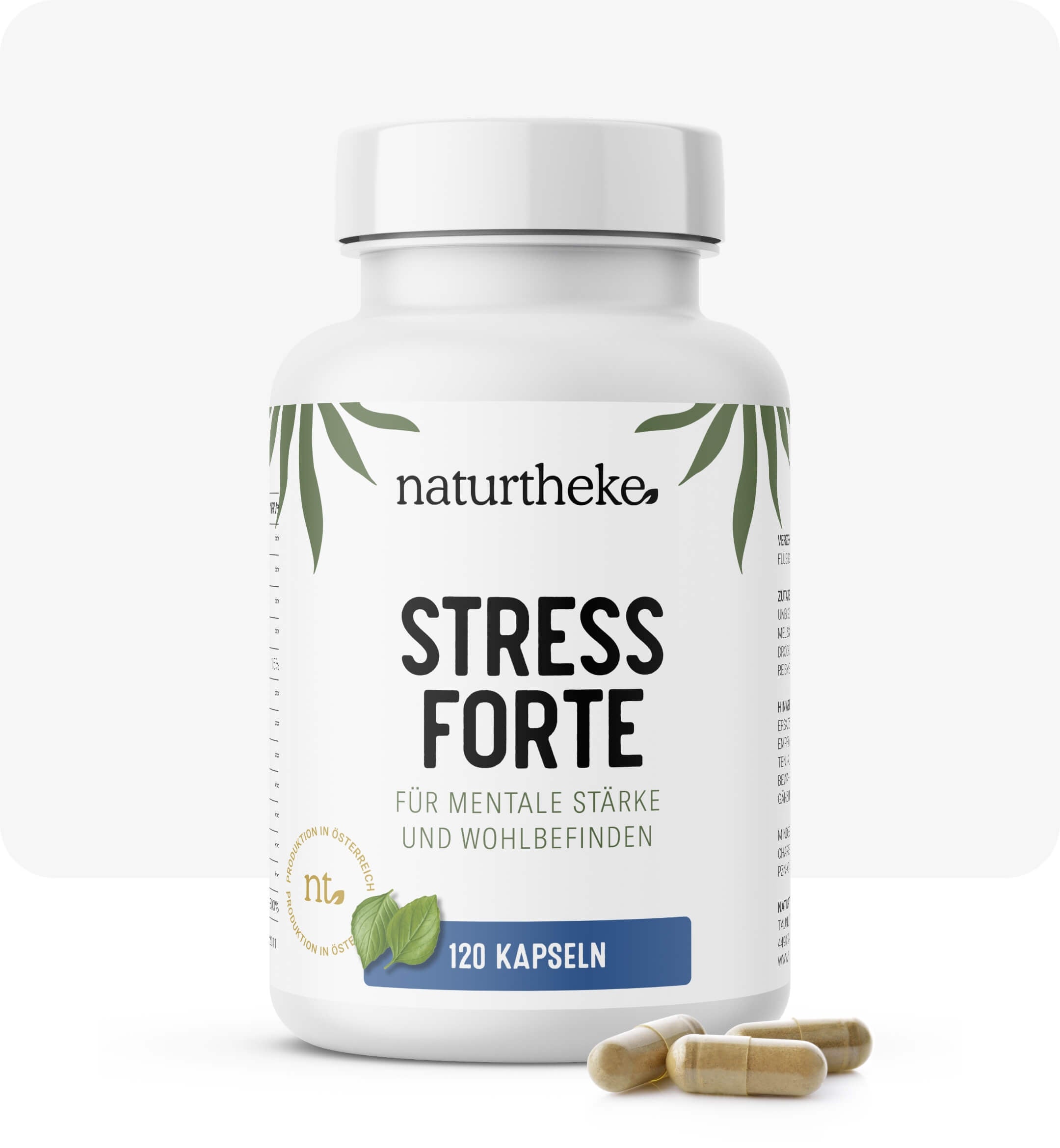Stress Forte naturtheke, anti stress tabletten, anti stress kapseln, kapseln gegen stress, stress forte für mentale stärke und wohlbefinden, antistress kapseln