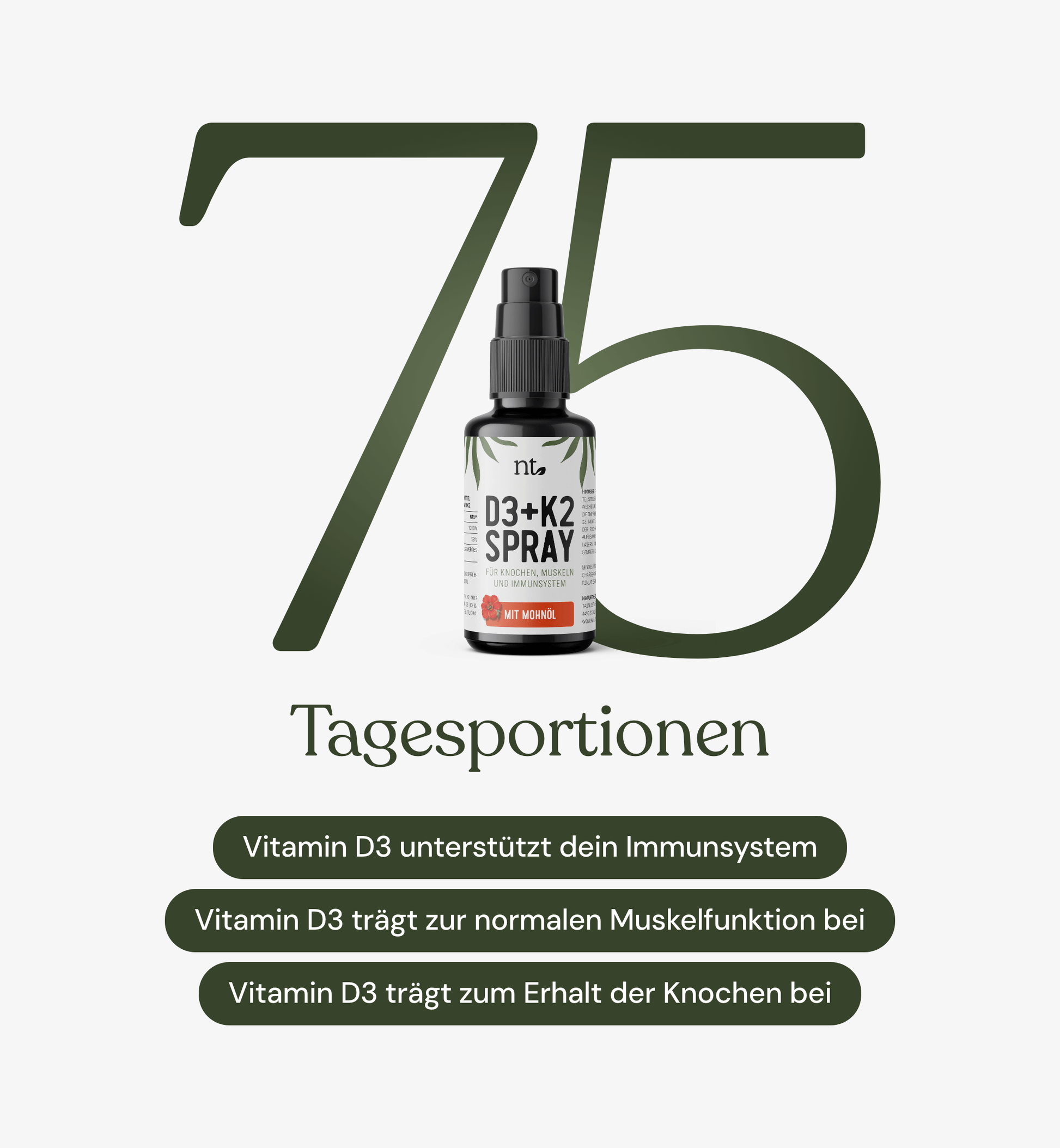 Vitamin D3 + K2 Mohn Spray naturtheke, vitamin d3 und k2, vitamin d3k2, vitamin d3 k2 spray, vitamin d3 k2, d3 k2, vit d3k2, vit d mit k2, vitamin D3 + K2 mit Bio Mohnöl